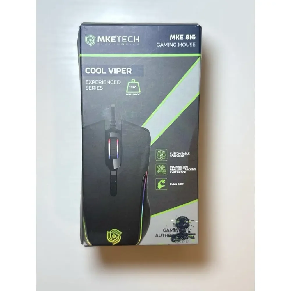 MKE TECH Cool Viper MKE 816 Wired USB Optical Gaming Mouse Scroll Wheel Black